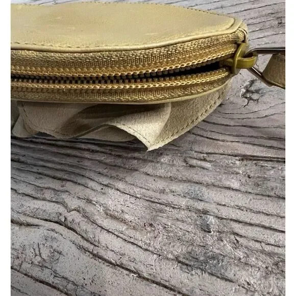 Yves Saint Laurent Leather Wristlet Clutch Rive Gauche Gold small Authentic - Picture 7 of 15